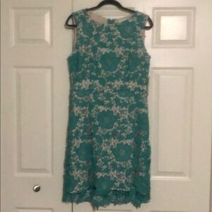 New York and Co Lace Sheath Dress Turquoise